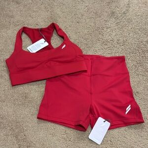 DoYouEven Red Sports Bra and Shorts Set